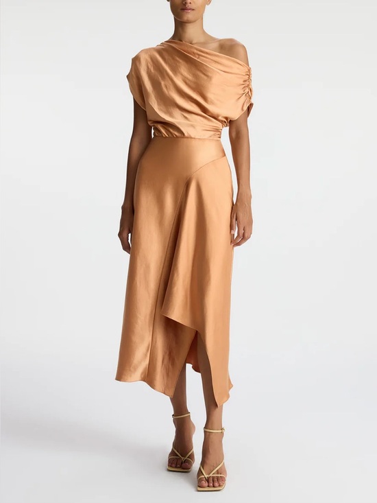 A.L.C. Dresses & Skirts - A.L.C. Jasmine Asymmetric Midi Dress in Sandstone 4